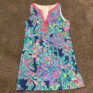 Lilly Pulitzer shift dress. Size 14. Worn once. Beading detail on the neckline.